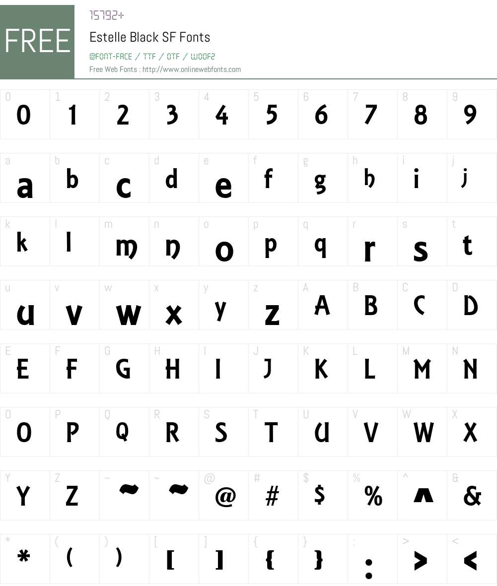 Estelle Black SF Font Screenshots