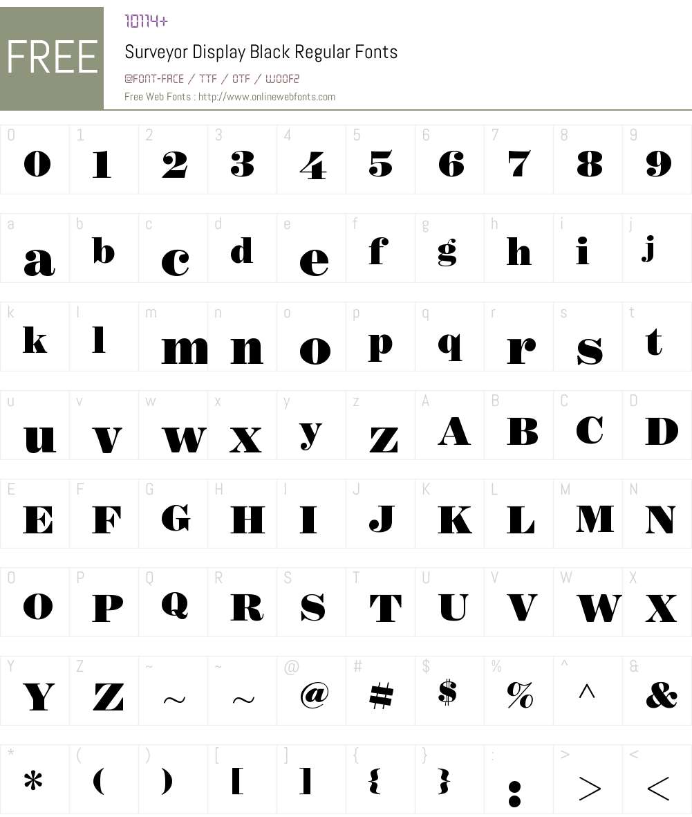 Surveyor Display Black Font Screenshots