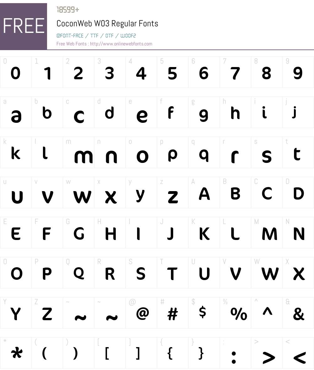 CoconWebW03-Regular Font Screenshots