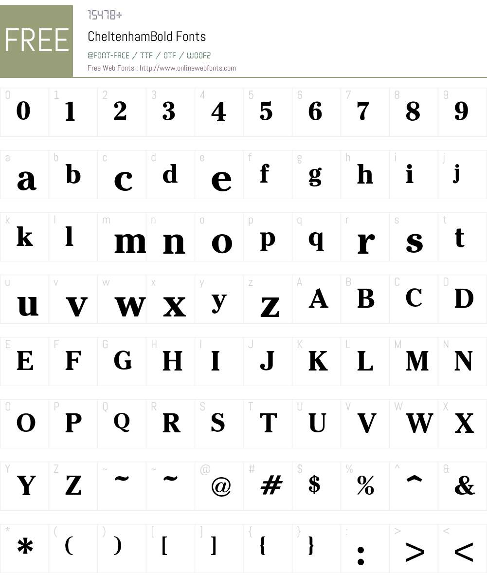 Cheltenham Font Screenshots