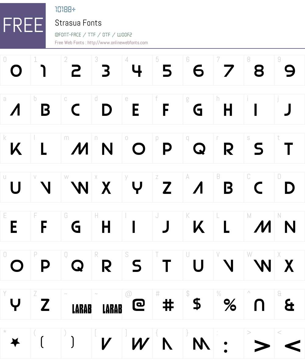 Strasua Font Screenshots