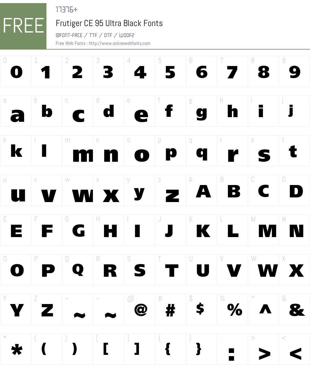 Frutiger Font Screenshots