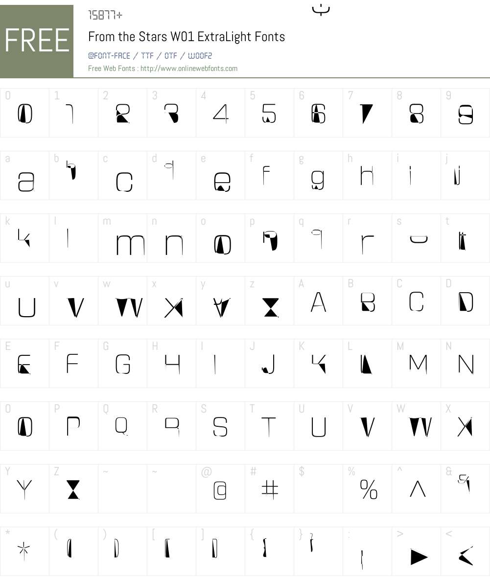 FromtheStarsW01-ExtraLight Font Screenshots