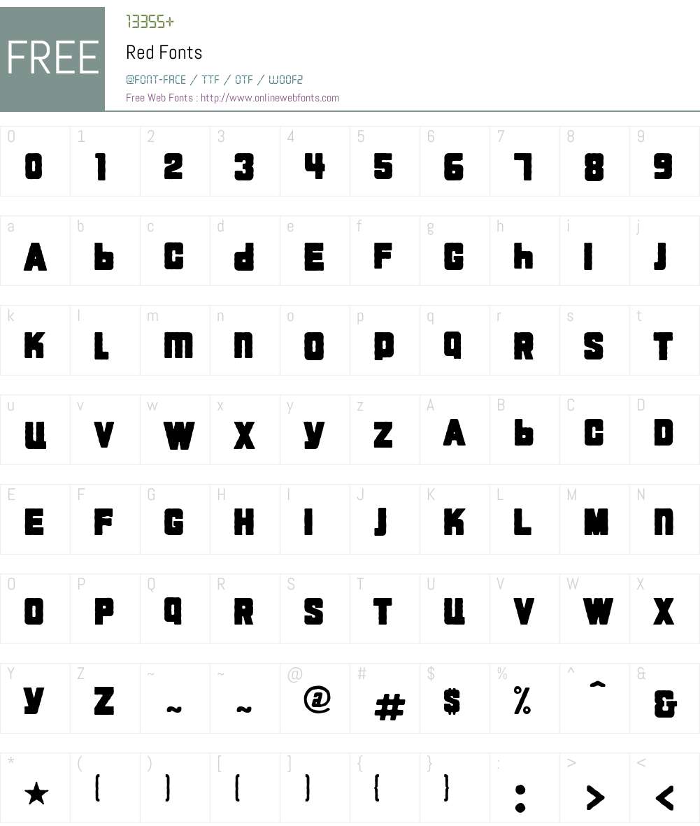 RedW00-Reg Font Screenshots