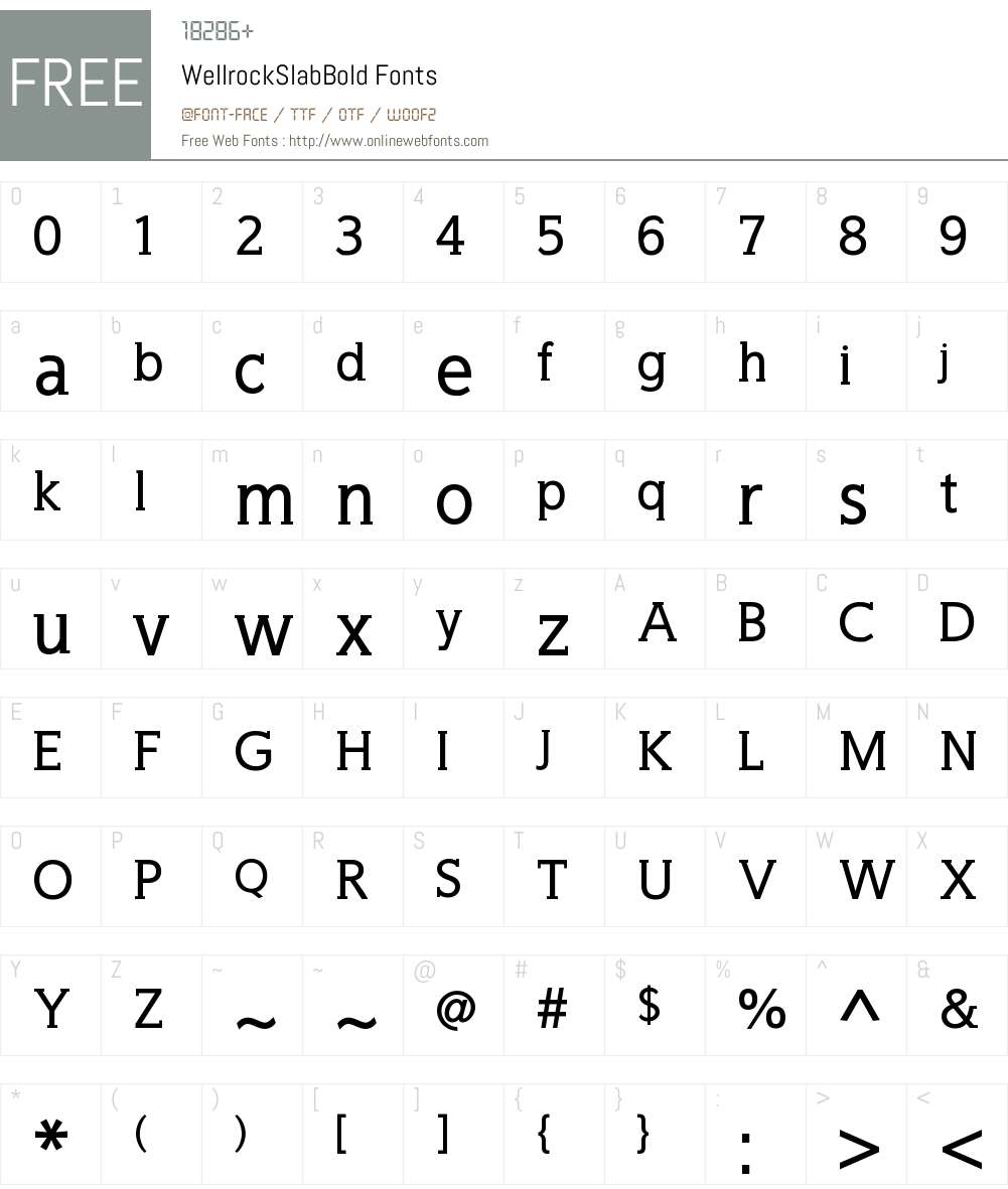 WellrockSlabBold Font Screenshots