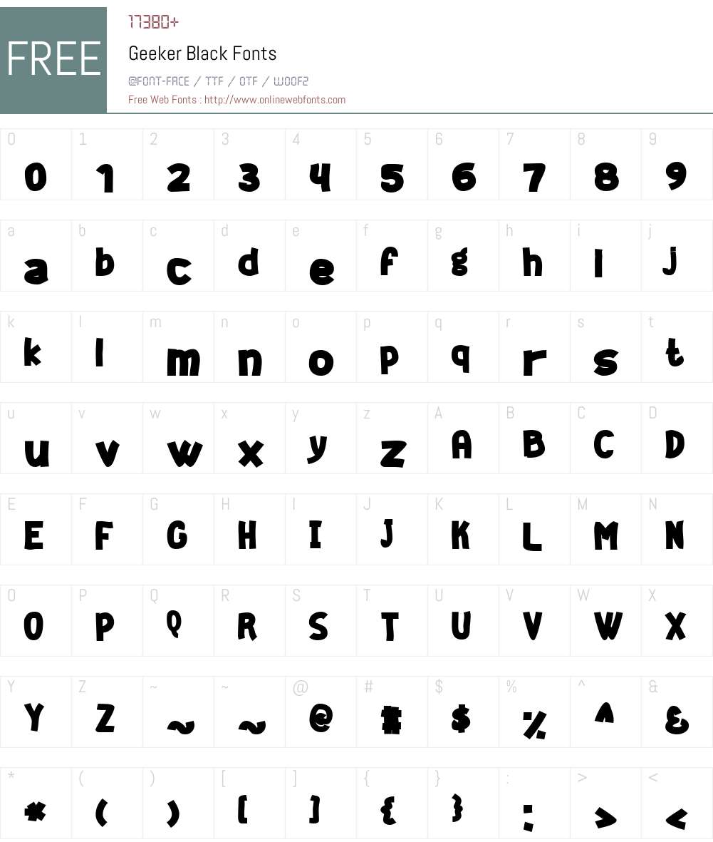 Geeker Black Font Screenshots