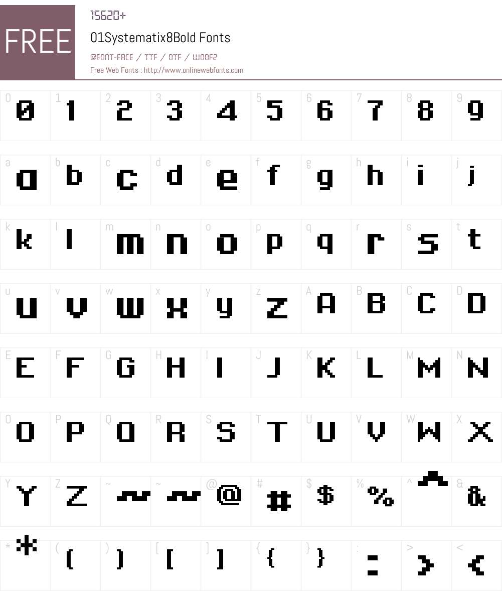 01Systematix8 Font Screenshots