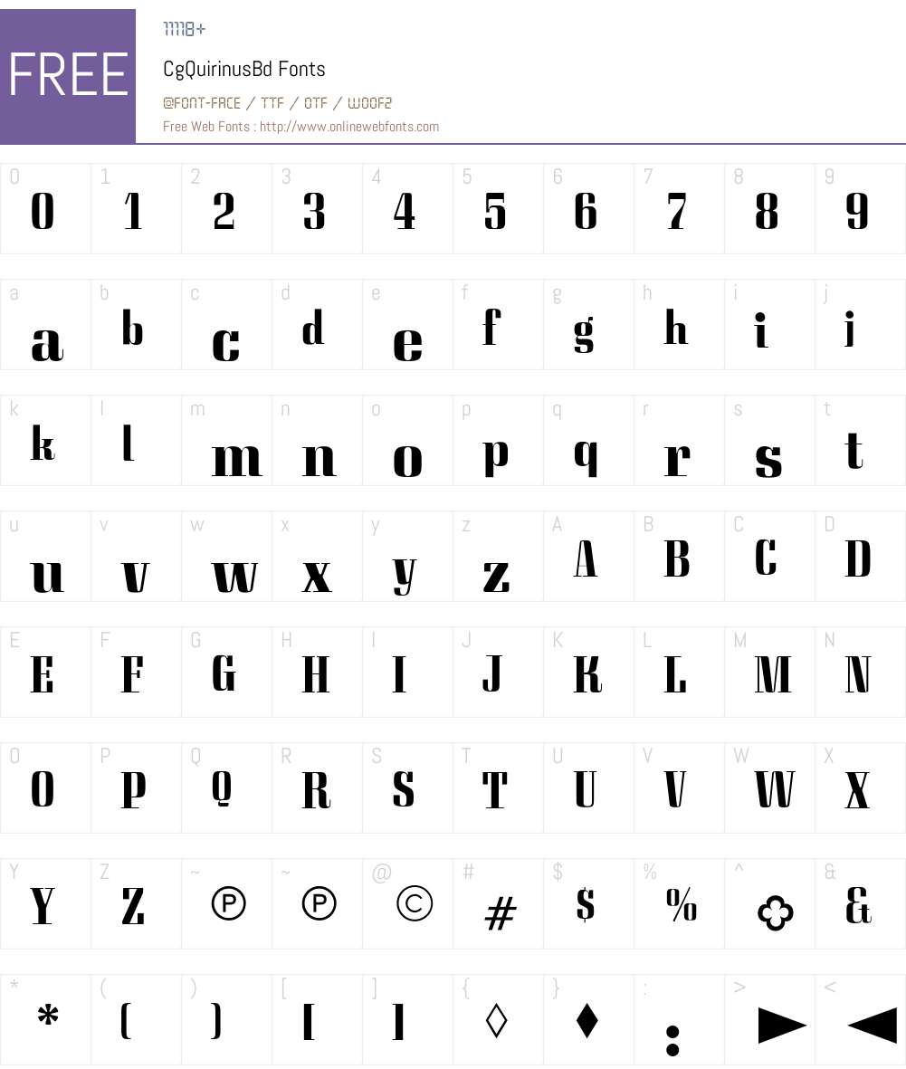 CgQuirinusBd Font Screenshots