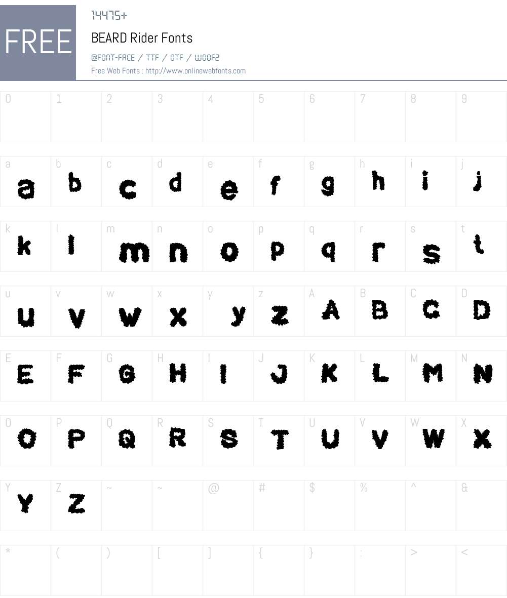 BEARD Rider Font Screenshots