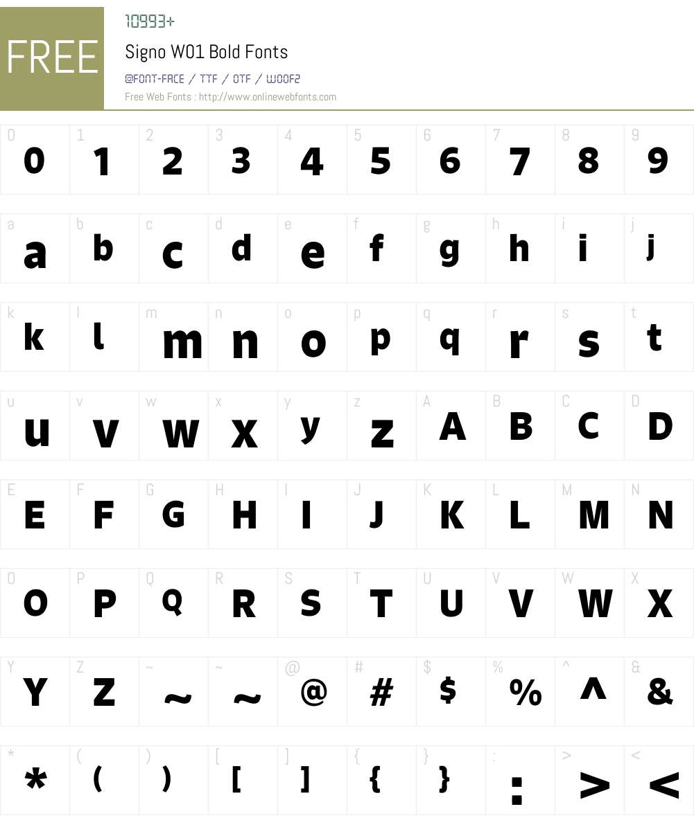 SignoW01-Bold Font Screenshots
