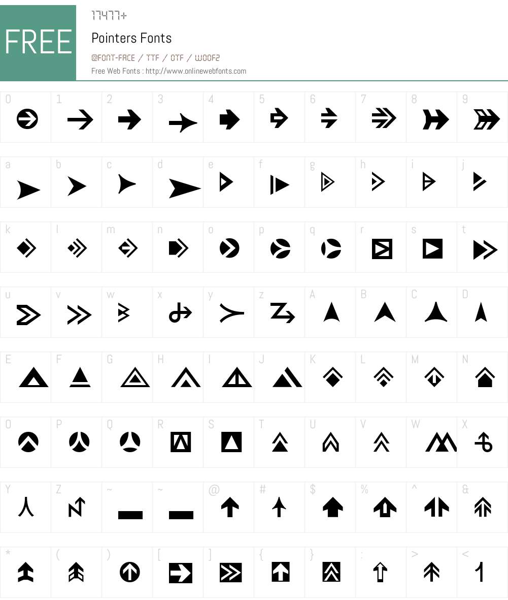 Pointers Font Screenshots