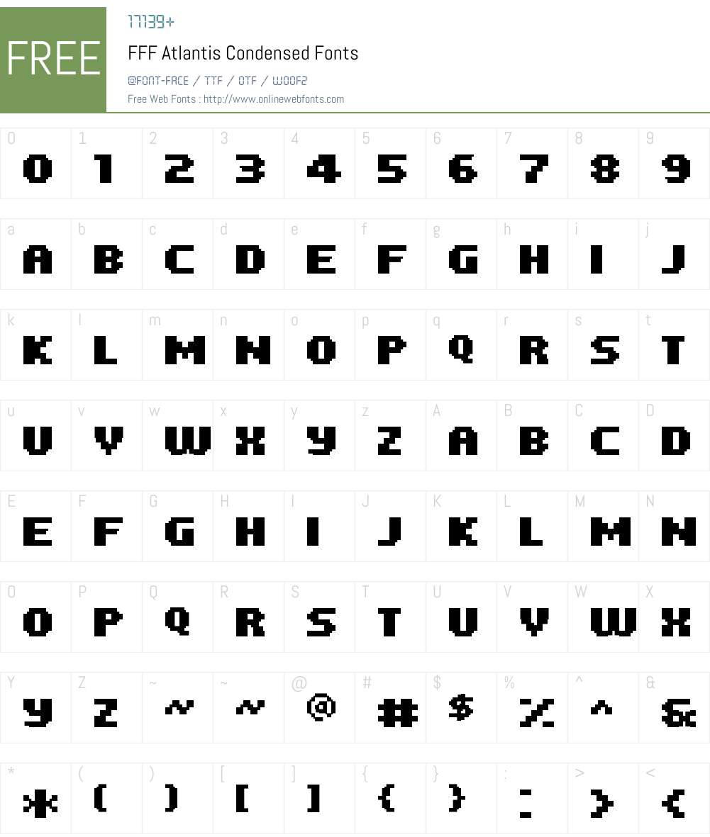 FFF Atlantis Condensed Font Screenshots