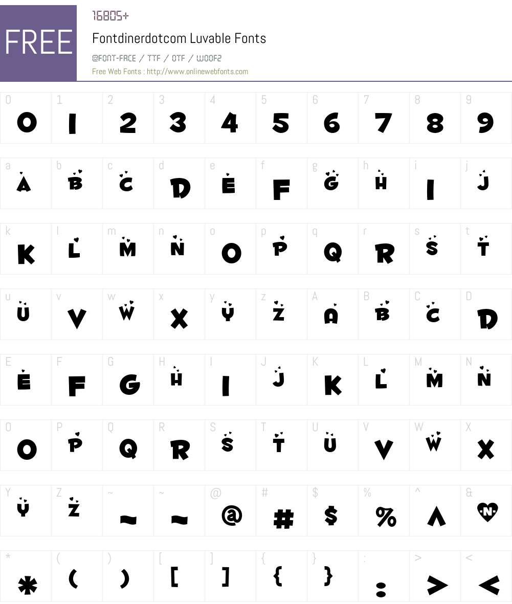 Fontdinerdotcom Luvable Font Screenshots