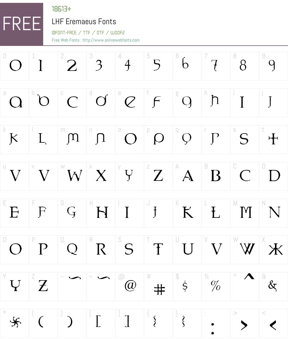LHF Eremaeus Font Screenshots