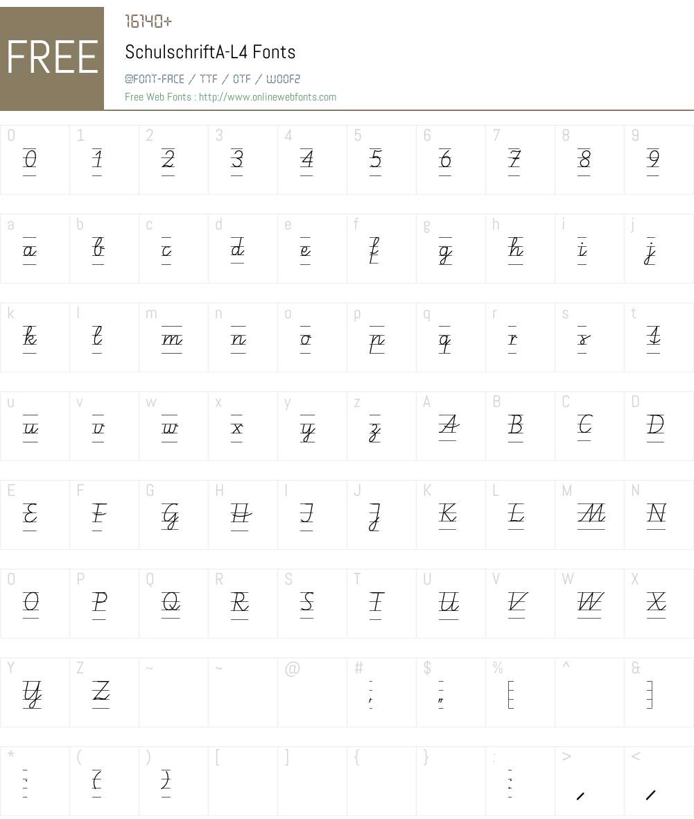 SchulschriftA-L4 Font Screenshots