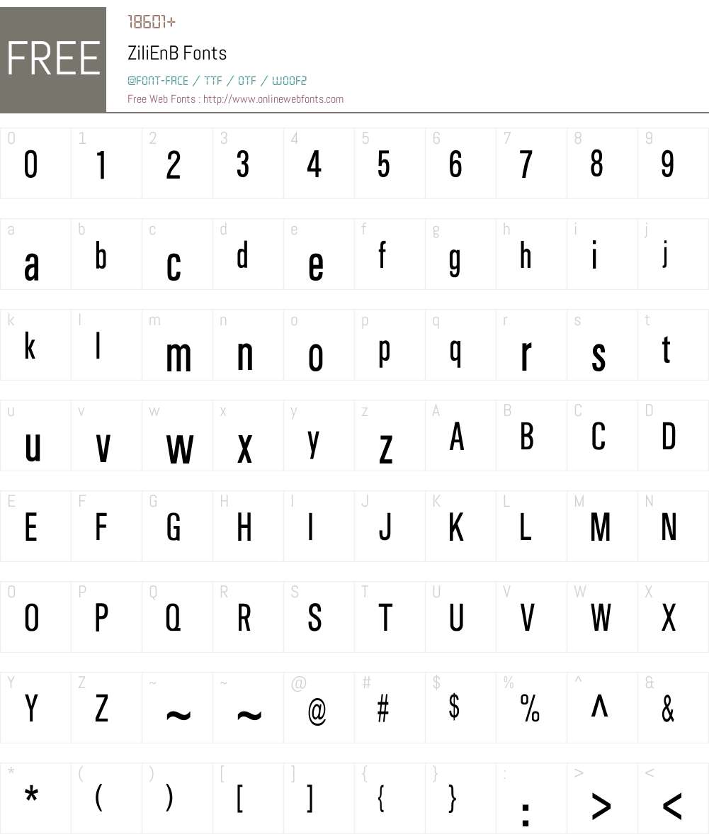 ZiliEnB Font Screenshots