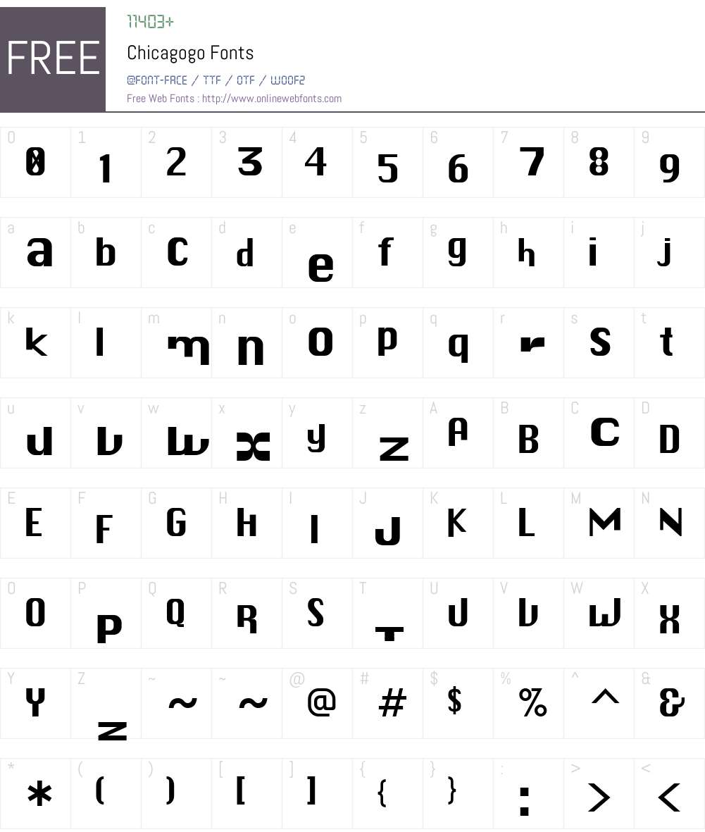 Chicagogo Font Screenshots