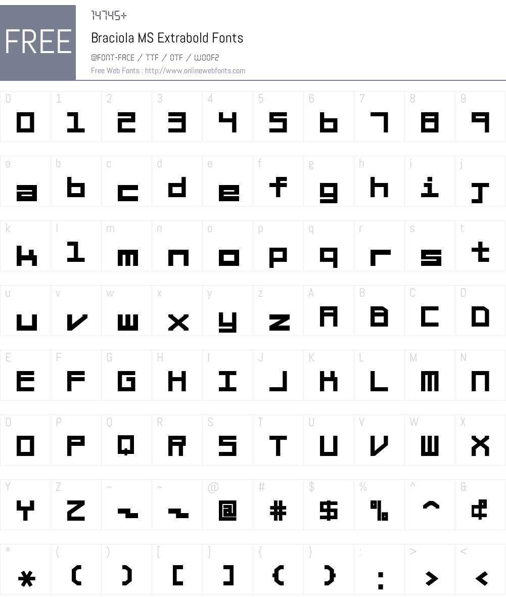 Braciola MS Extrabold Font Screenshots