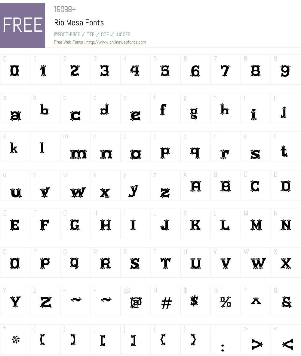 Rio Mesa Font Screenshots