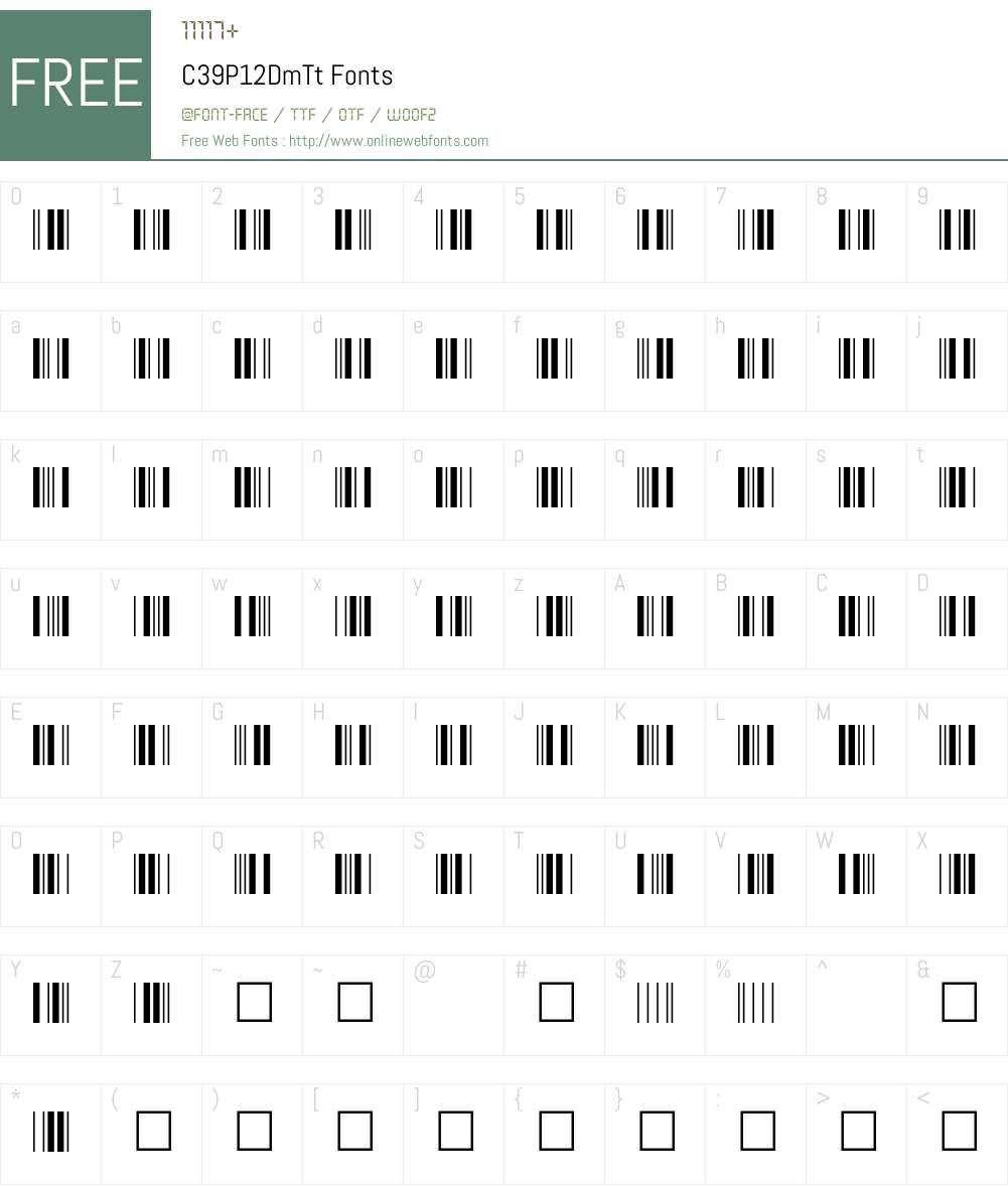 C39P12DmTt Font Screenshots