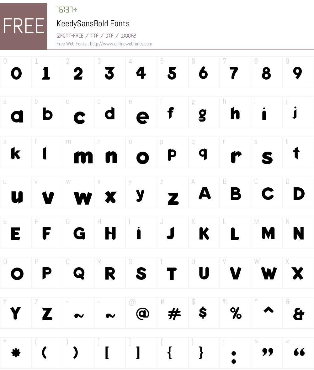 KeedySansBold Font Screenshots