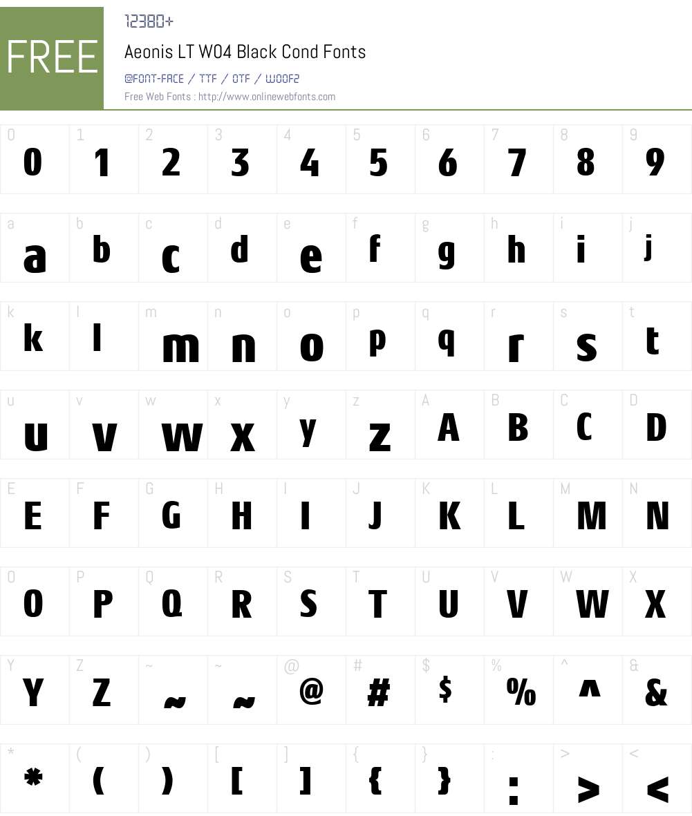 AeonisLTW04-BlackCond Font Screenshots