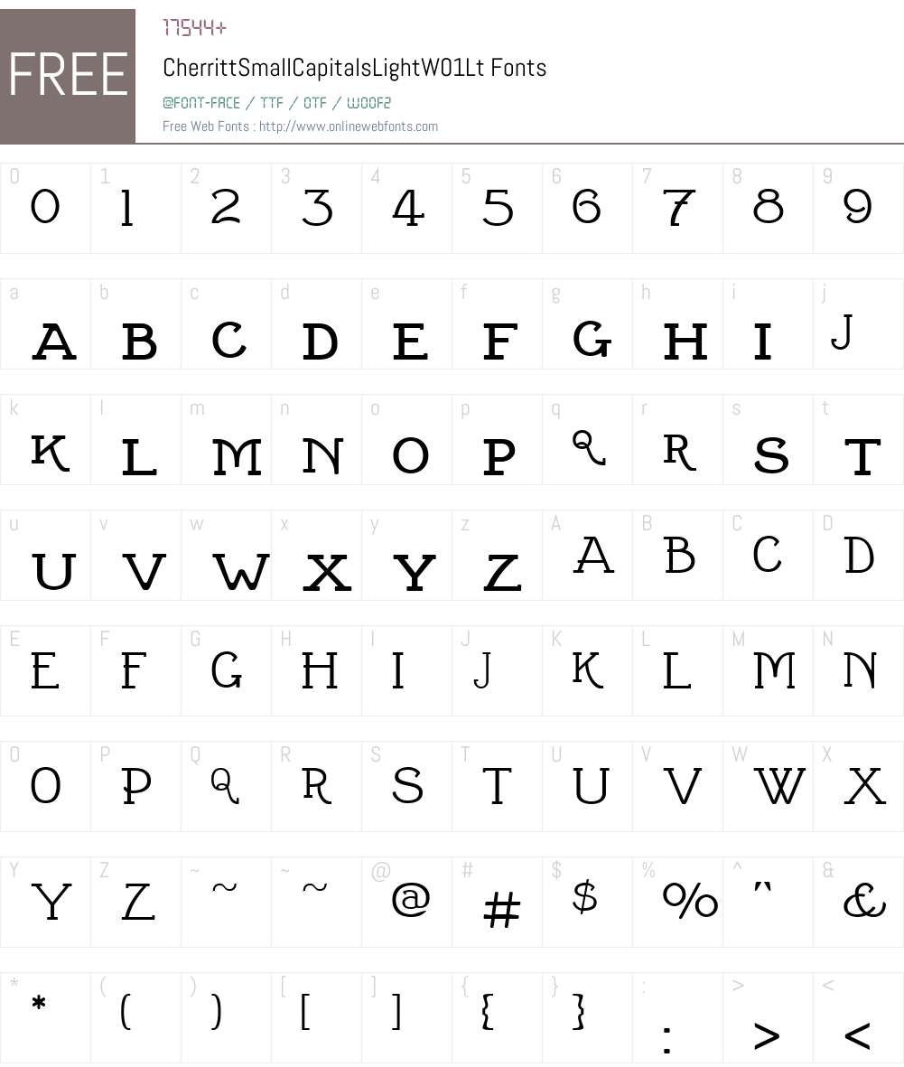 CherrittSmallCapitalsLightW01-Lt Font Screenshots