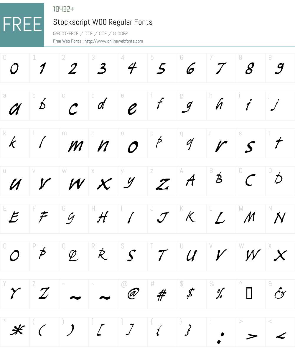 Stockscript Font Screenshots