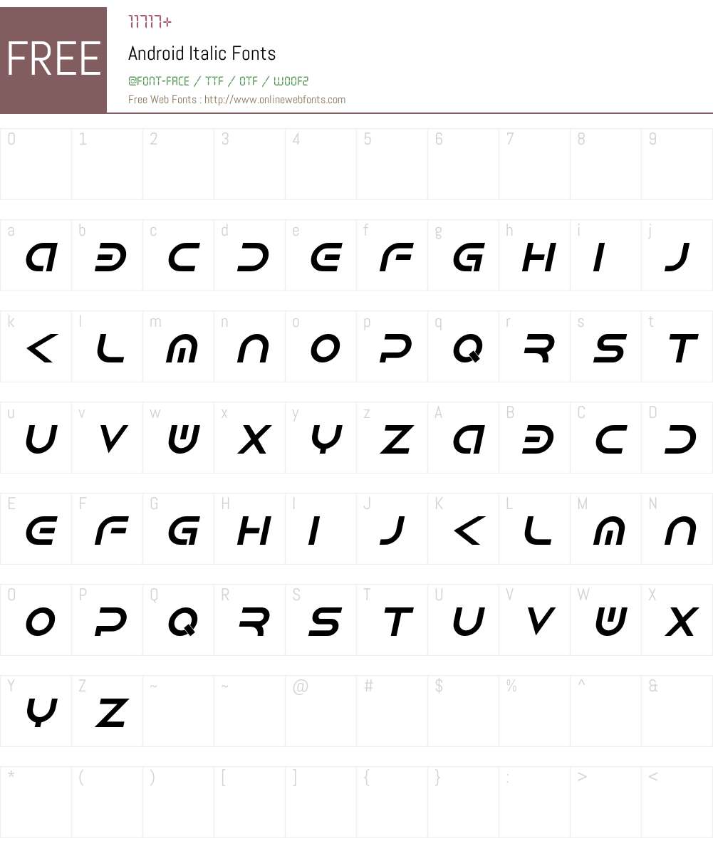 Android Font Screenshots