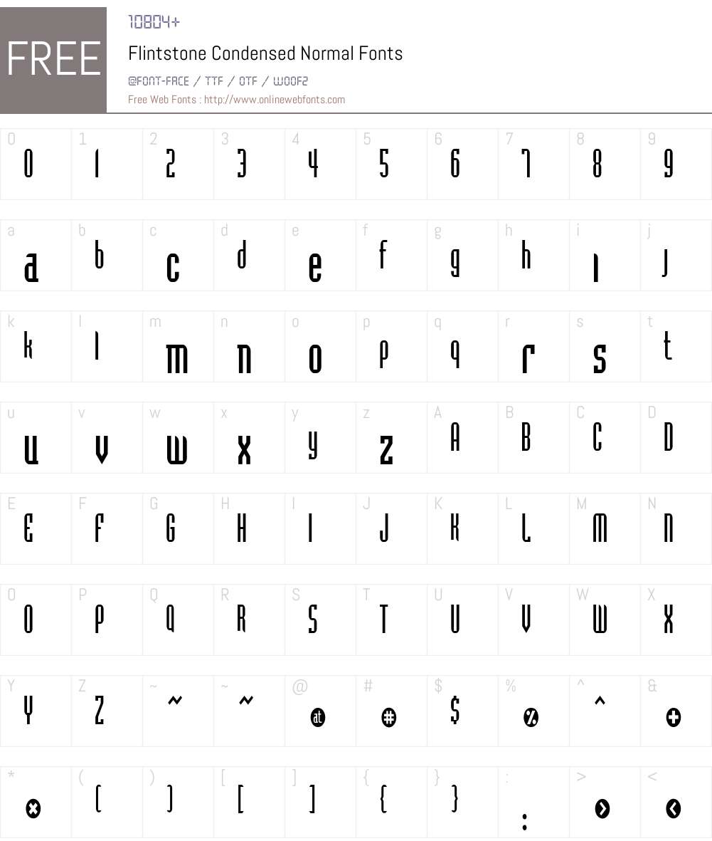 Flintstone Condensed Font Screenshots