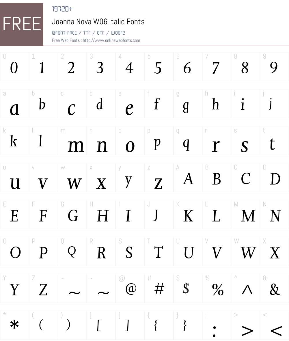 Joanna Nova Font Screenshots