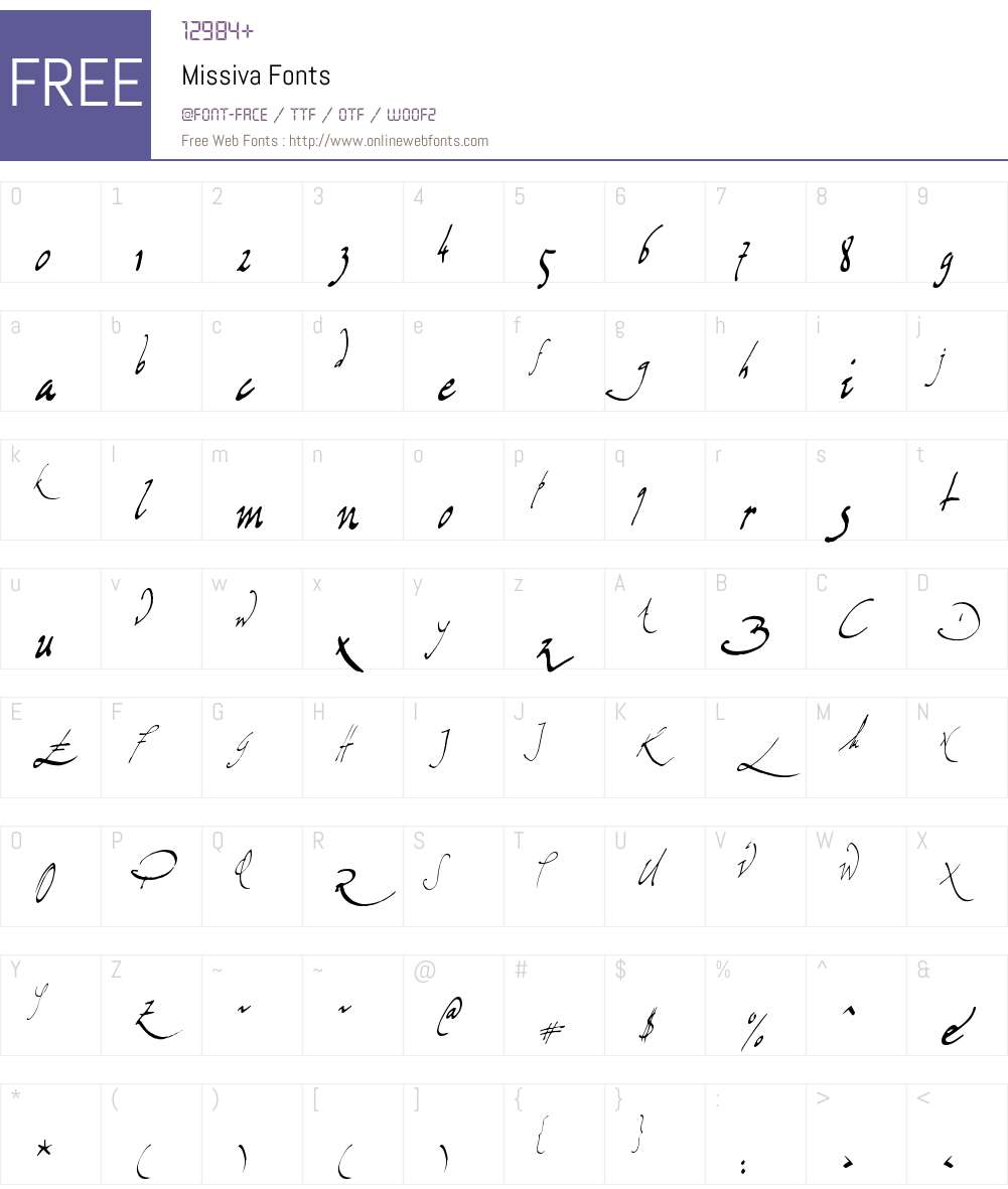 Missiva Font Screenshots