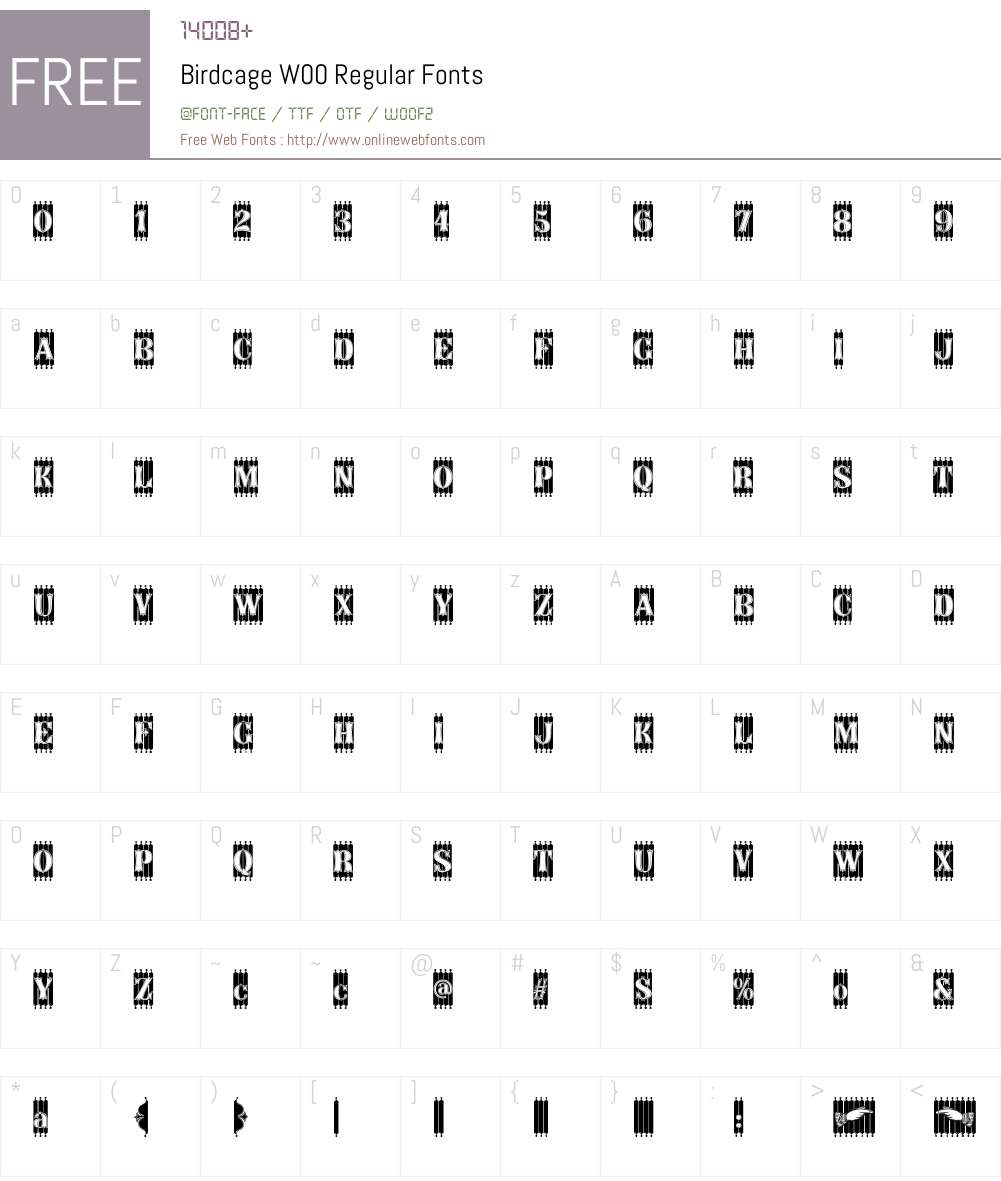 BirdcageW00-Regular Font Screenshots