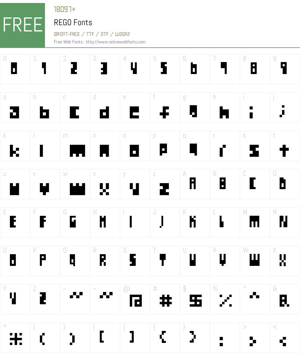 REGO Font Screenshots