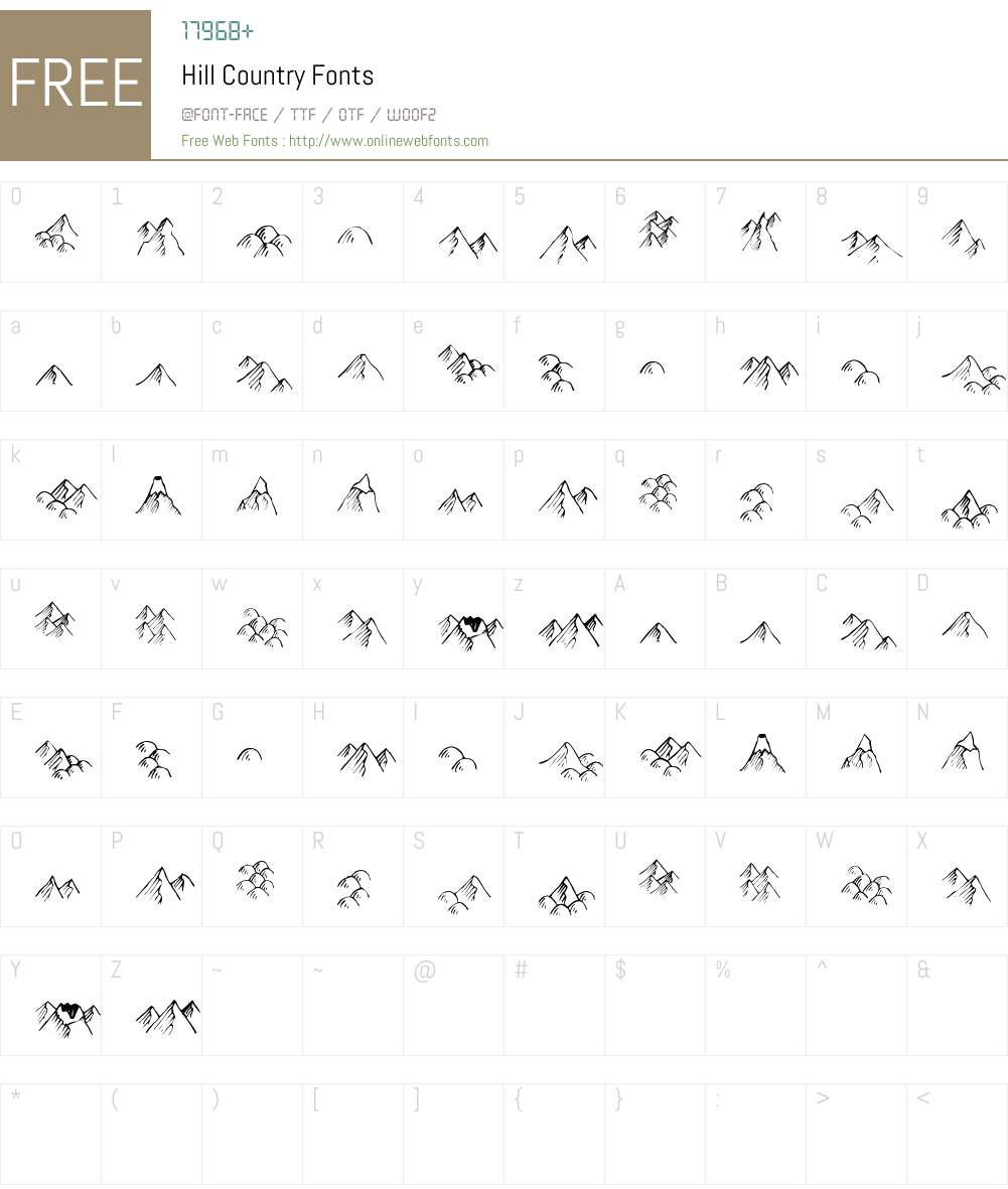 Hill Country Font Screenshots