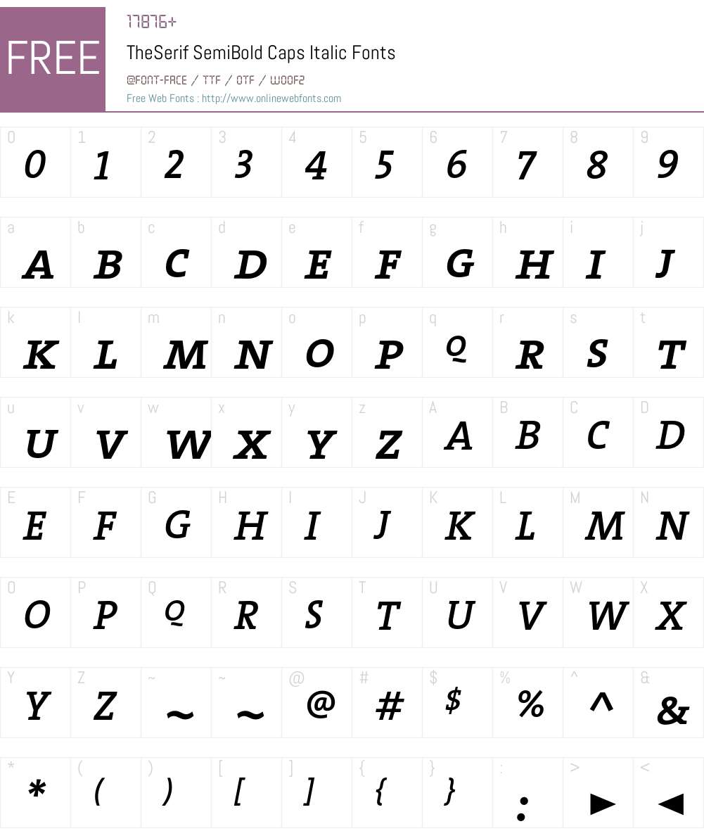The Serif Semi Bold- Font Screenshots