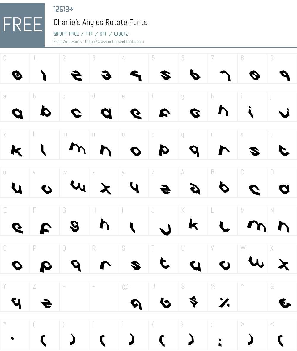 Charlie's Angles Rotate Font Screenshots