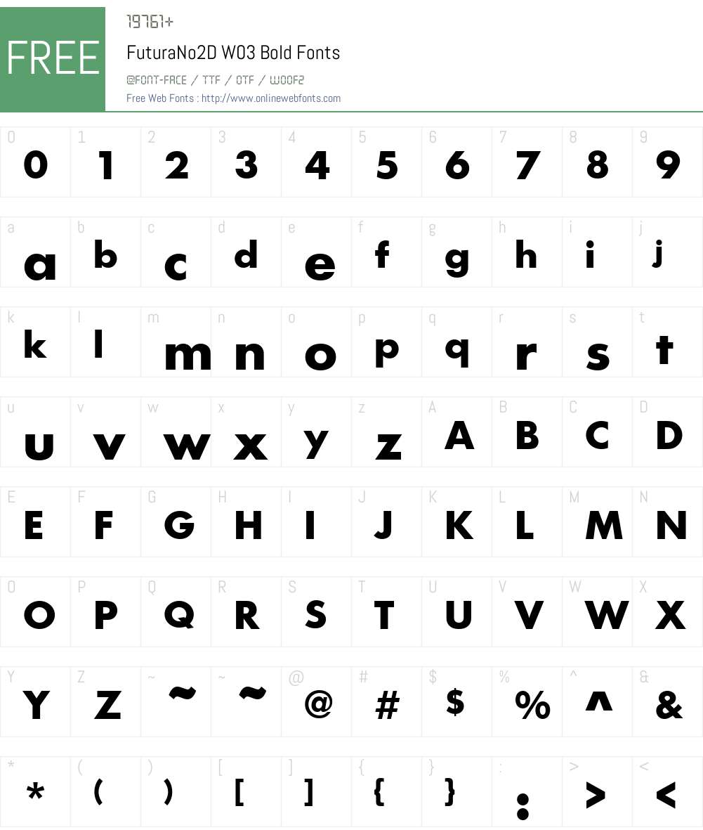 FuturaNo2DW03-Bold Font Screenshots