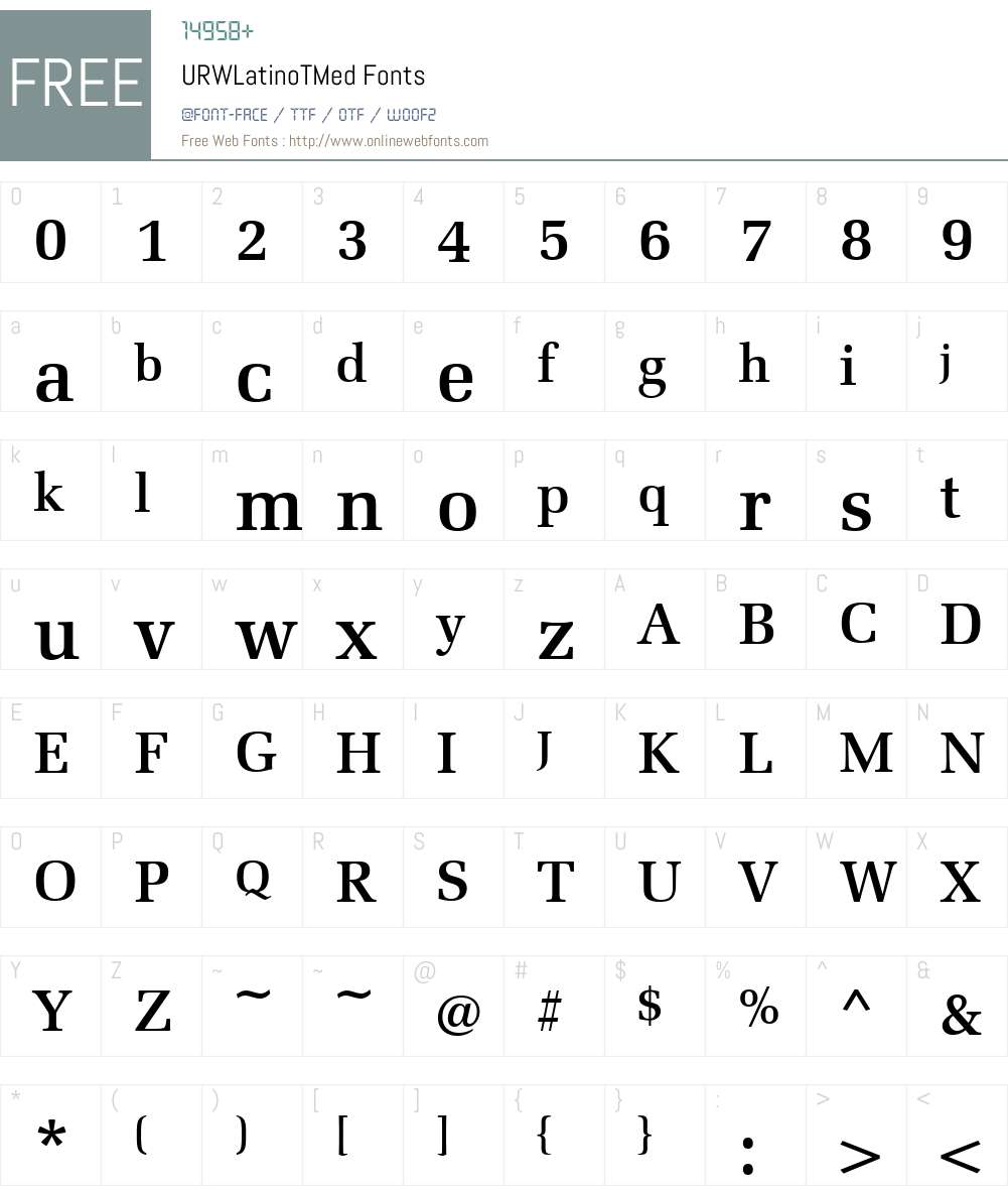 URWLatinoTMed Font Screenshots