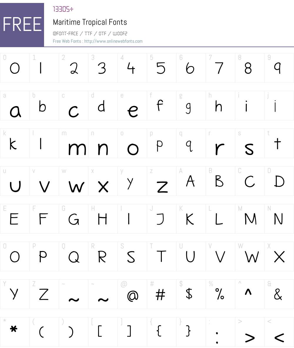 Maritime Tropical Font Screenshots
