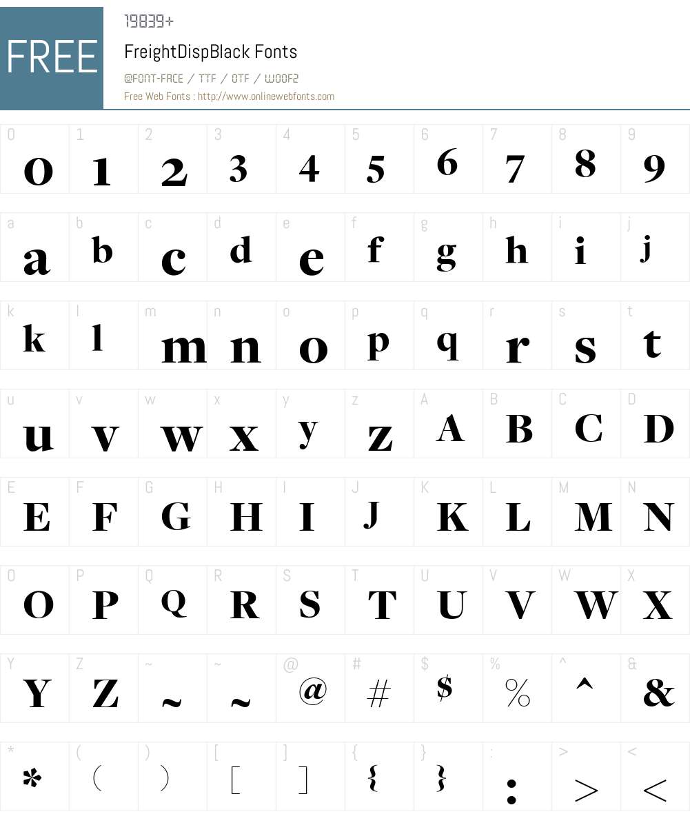 FreightDispBlack Font Screenshots