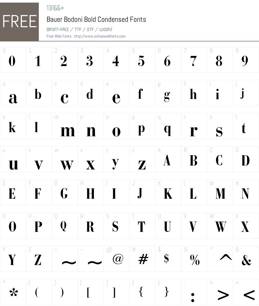 Bauer Bodoni Font Screenshots