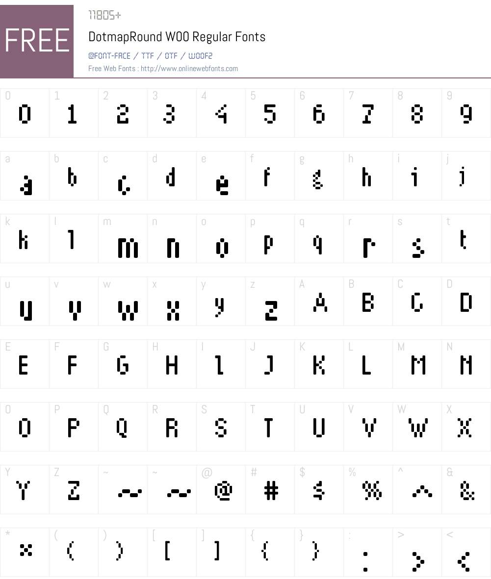 DotmapRoundW00-Regular Font Screenshots