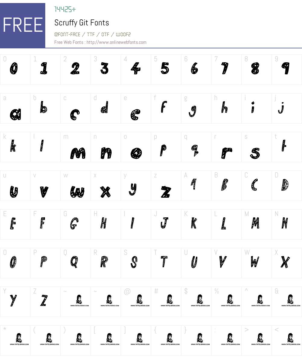 Scruffy Git Font Screenshots