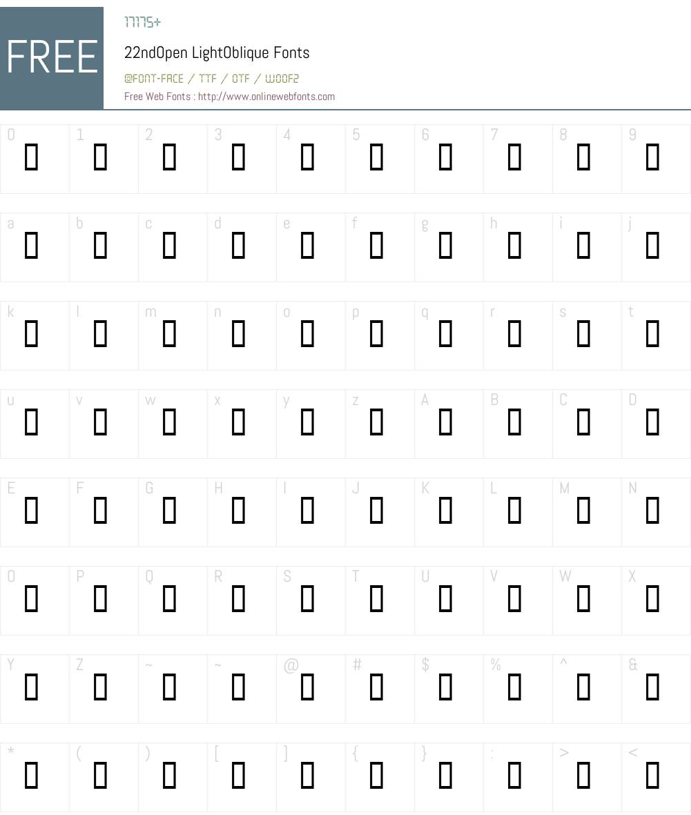 22ndOpen Font Screenshots