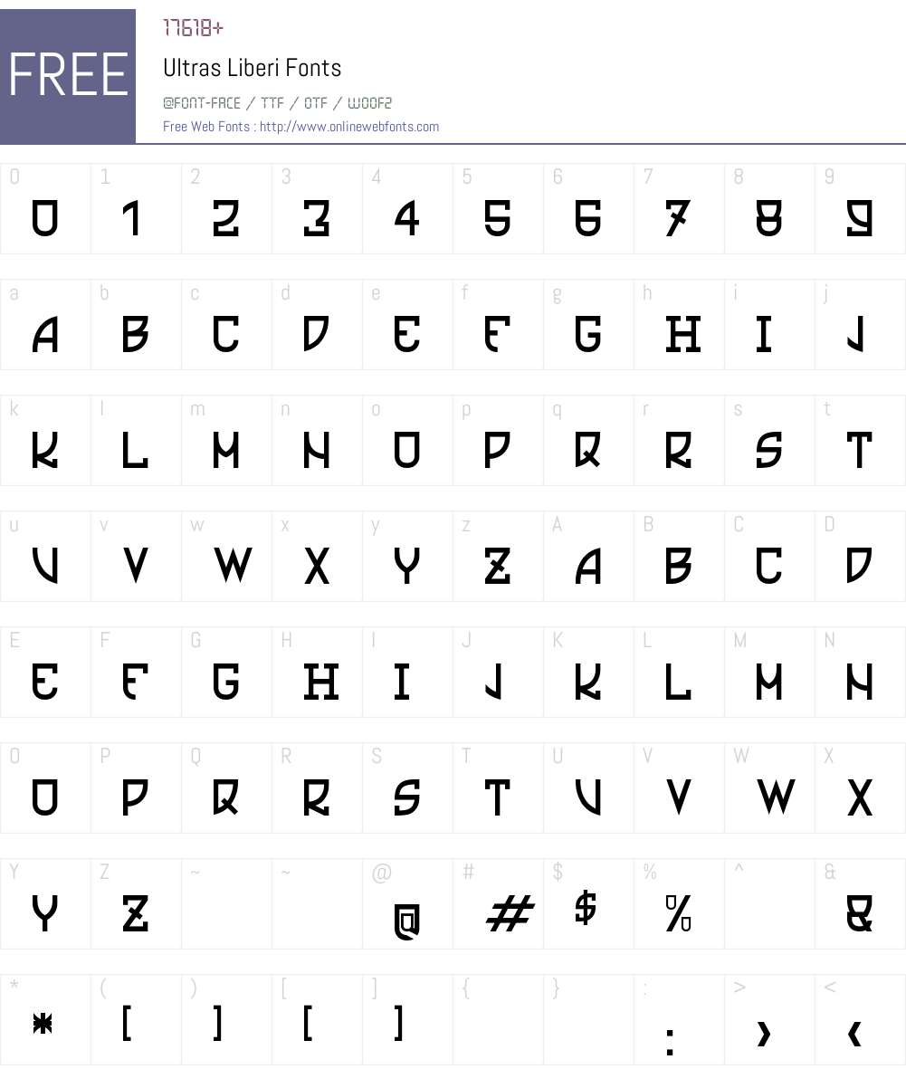 Ultras Liberi Font Screenshots