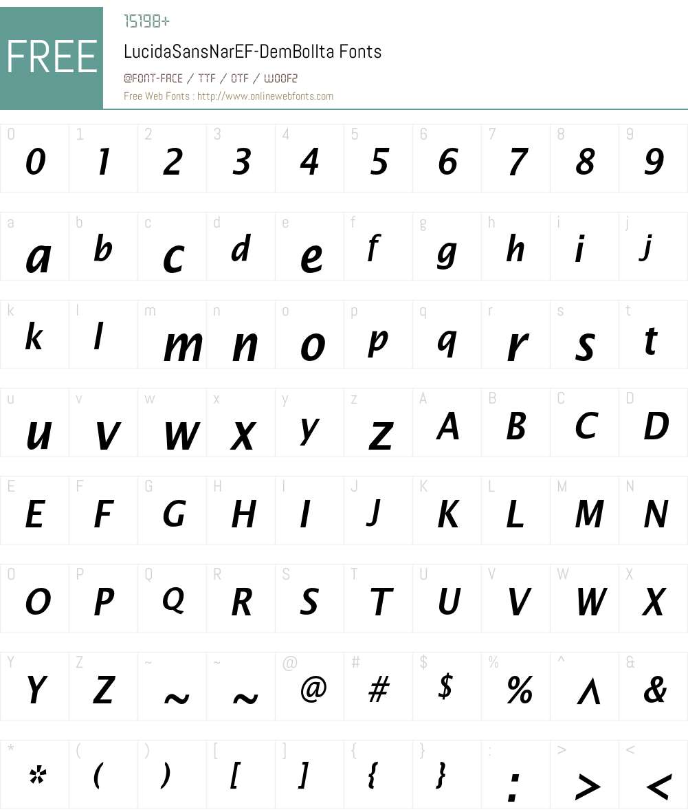 LucidaSansNarEF Font Screenshots