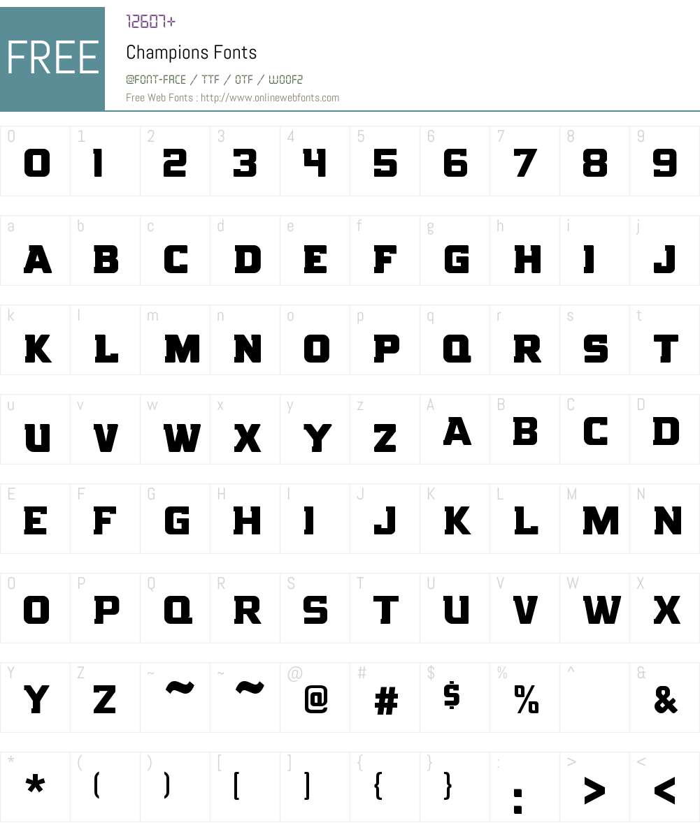 Champions Font Screenshots