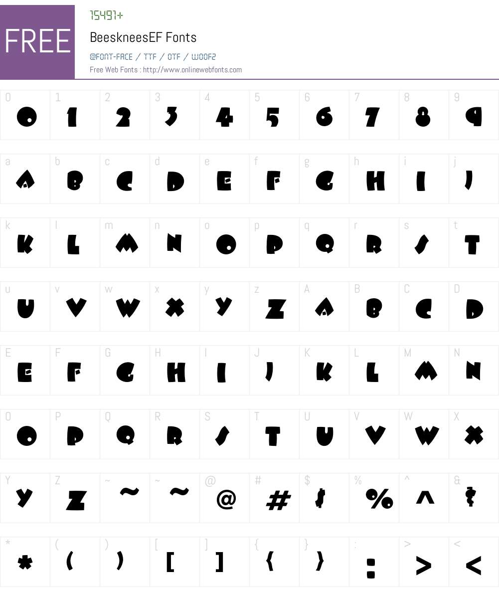 BeeskneesEF Font Screenshots