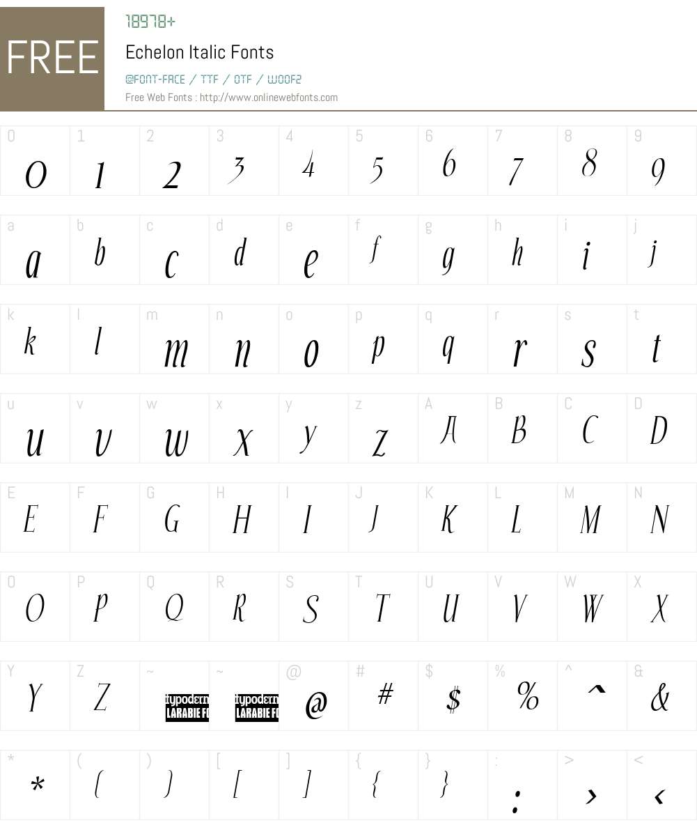Echelon Font Screenshots